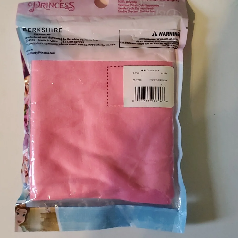 New girl's Disney princess 2 Pk neck gaiters